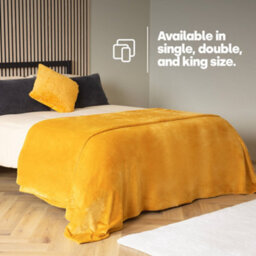 Livivo Single Fleece Blanket In Ochre Colour - thumbnail 9