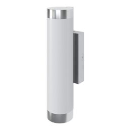 GoodHome Callisto Fixed Satin Stainless Steel Mains-Powered Integrated Led Outdoor Contemporary Wall Light 1400Lm (Dia)7.6Cm - thumbnail 4