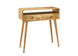 Elm Home And Garden Light Oak Finish Two 2 Drawer Console Hall Telephone Table H90 X W90 X D35