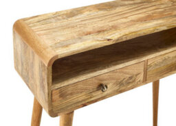 Elm Home And Garden Light Oak Finish Two 2 Drawer Console Hall Telephone Table H90 X W90 X D35 - thumbnail 3