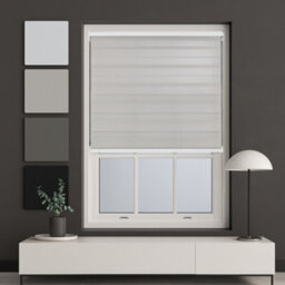 Furnished Day And Night Roller Blinds - Grey Striped Roller Shades For Windows And Doors (W)195Cm (L)165Cm - thumbnail 2
