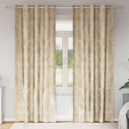 Walplus Curtain With Curtains 2 Pcs Cream 245 X 140 Cm Velvet