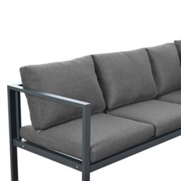Abrihome Outdoor Garden Terrace Lounge Sofa Set, For 4-5 People With Side Table And Coffee Table, Corner Sofa, All Cushions Included, Grey - thumbnail 5