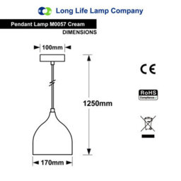 Long Life Lamps Company Modern White Fine Metal Ceiling Pendant Light Shade M0057 - thumbnail 2