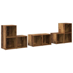 Berkfield Tv Cabinet Set 6 Pcs Old Wood Engineered Wood - thumbnail 2