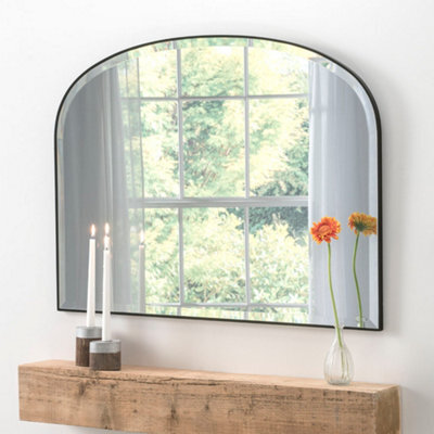 Yearn Simplicity Mantle Mirror Bevelled Black 92(W) X 71Cm(H) - image 1