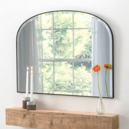 Yearn Simplicity Mantle Mirror Bevelled Black 92(W) X 71Cm(H) - thumbnail 1