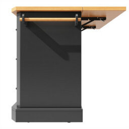 Abrihome Mobile Kitchen Island Cart On Wheels - Cabinet With 2 Doors & 6 Drawers, Adjustable Width 45-75Cm, White/black - thumbnail 8