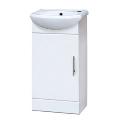 400mm Bathroom Vanity Unit With Sink Gloss White - image 1