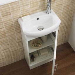 400mm Bathroom Vanity Unit With Sink Gloss White - thumbnail 3