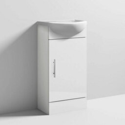 400mm Bathroom Vanity Unit With Sink Gloss White - thumbnail 5