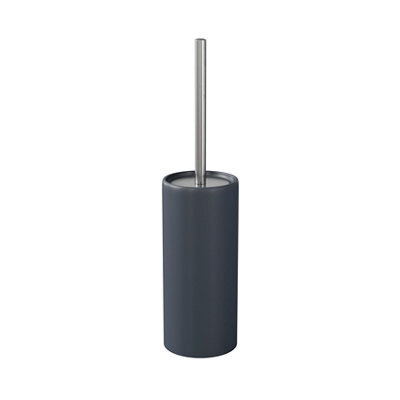GoodHome Koros Midnight Blue Ceramic, Polypropylene (Pp) & Stainless Steel Toilet Brush & Holder - image 1
