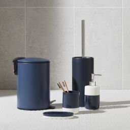 GoodHome Koros Midnight Blue Ceramic, Polypropylene (Pp) & Stainless Steel Toilet Brush & Holder - thumbnail 3