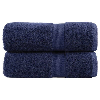 Berkfield Premium Wash Towels Solund 2Pcs Navy Blue 30X30Cm 600Gsm - image 1