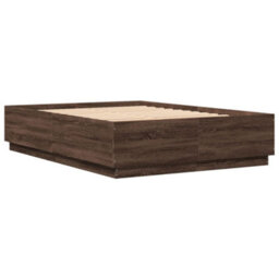 Berkfield Bed Frame With Led Without Mattress Brown Oak 120X200 Cm - thumbnail 3