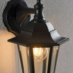 Ip44 Outdoor Wall Light Black Rust Proof & Glass Lamp Traditional Porch Lantern - thumbnail 3
