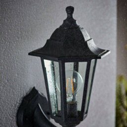 Ip44 Outdoor Wall Light Black Rust Proof & Glass Lamp Traditional Porch Lantern - thumbnail 5