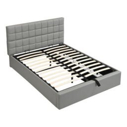 Merax 4Ft6 Double Upholstered Bed 135 X 190 Cm, Hydraulic Storage Bed With 3 Drawers, Soft Headboard And Pu Finish, Grey - thumbnail 7