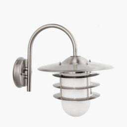 Pacific Lifestyle Steel  Fisherman Garden Wall Light Outdoor Silver Retro Opaque Glass Wall Lantern - thumbnail 4