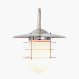 Pacific Lifestyle Steel  Fisherman Garden Wall Light Outdoor Silver Retro Opaque Glass Wall Lantern - thumbnail 3