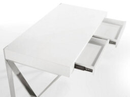 Angel Cerda Stylish White Wood And Chromed Steel Desk For Modern Interiors - thumbnail 4