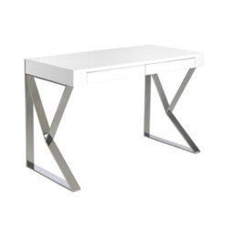 Angel Cerda Stylish White Wood And Chromed Steel Desk For Modern Interiors