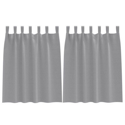 Berkfield Modern Curtains With Curtains 2 Pcs Light Grey Polyester