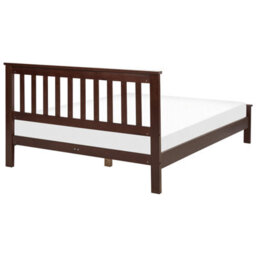 Beliani Bed Pine Wood Mayenne 140 X 200 Cm (Eu Double) Dark Brown - thumbnail 5