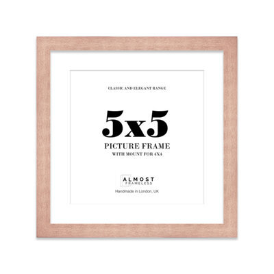 "5X5"" Bronze Picture Frame - 5X5"" Square Frame With 4X4"" Mount For 5X5""/4X4"" Pictures Art Deco Style Room Decor, 1 Pack" - image 1