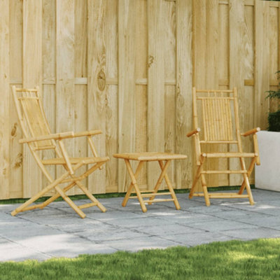 Berkfield 3 Piece Bistro Set Bamboo - image 1