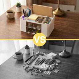 White 2-Drawer Desk Organizer With Pen Holder - thumbnail 2