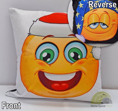 Rapport Christmas Emojis Festive Reversible Cushion Cover - image 1