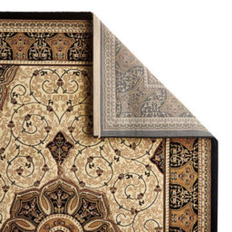 Cream Traditional Easy To Clean Bordered Floral Rug For Dining Room-200Cm X 290Cm - thumbnail 7
