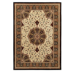 Cream Traditional Easy To Clean Bordered Floral Rug For Dining Room-200Cm X 290Cm - thumbnail 8