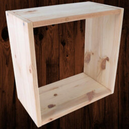 Woodeedoo Set Of 4 Pine Cube Shelves Square Wall Mount Storage Display Boxes In Natural Wood 31.5 X 17 X 31.5 Cm - thumbnail 5