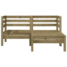 Berkfield Garden Sofa 2-Seater With Footstool Impregnated Wood Pine - thumbnail 4