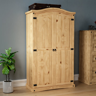 Lassic Vida Designs  Corona 2 Door Wardrobe Mexican Solid Waxed Pine (H)1780mm (W)1020mm (D)500mm - image 1