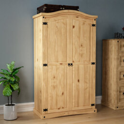 Lassic Vida Designs  Corona 2 Door Wardrobe Mexican Solid Waxed Pine (H)1780mm (W)1020mm (D)500mm - thumbnail 1