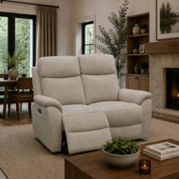 Aspire Richmond 2 Seater Power Recliner Sofa, Chenille Natural - thumbnail 2