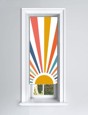 Lister Cartwright Painted Sun Design Blackout Roller Blinds Windows Blind ( 60 X 160 Cm) Child Safety Included - image 1
