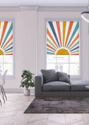 Lister Cartwright Painted Sun Design Blackout Roller Blinds Windows Blind ( 60 X 160 Cm) Child Safety Included - thumbnail 6