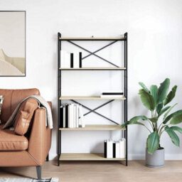 Berkfield Modern Bookcase Sonoma Oak 80 X 30 X 153 Cm Engineered Wood - thumbnail 4