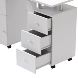 Thehotsale White Professional Mobile Manicure Table With Built-In Dust Collector And 4 Drawers 109Cm(W) X 45Cm(D) X 76.2Cm(H) - thumbnail 6