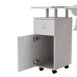 Thehotsale White Professional Mobile Manicure Table With Built-In Dust Collector And 4 Drawers 109Cm(W) X 45Cm(D) X 76.2Cm(H) - thumbnail 5