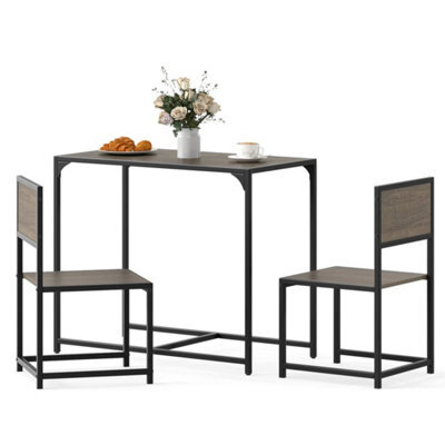 3 Piece Dining Set With Metal Frame Rectangular Table 2 Chairs - image 1