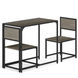 3 Piece Dining Set With Metal Frame Rectangular Table 2 Chairs - thumbnail 6