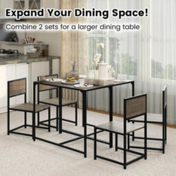 3 Piece Dining Set With Metal Frame Rectangular Table 2 Chairs - thumbnail 5