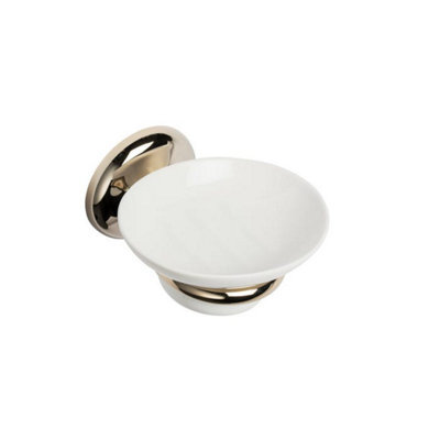 Croydex Grosvenor Flexi-Fix™ Gold Soap Dish And Holder - image 1