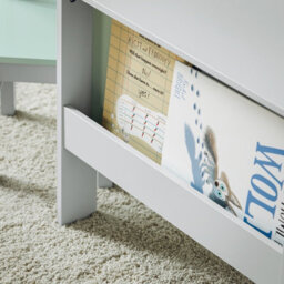 Sobuy Kmb88-Hg,children Table And 2 Chairs Set With Storage Kids Desk Grey,w60Xd60Xh48 - thumbnail 4