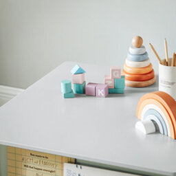 Sobuy Kmb88-Hg,children Table And 2 Chairs Set With Storage Kids Desk Grey,w60Xd60Xh48 - thumbnail 5